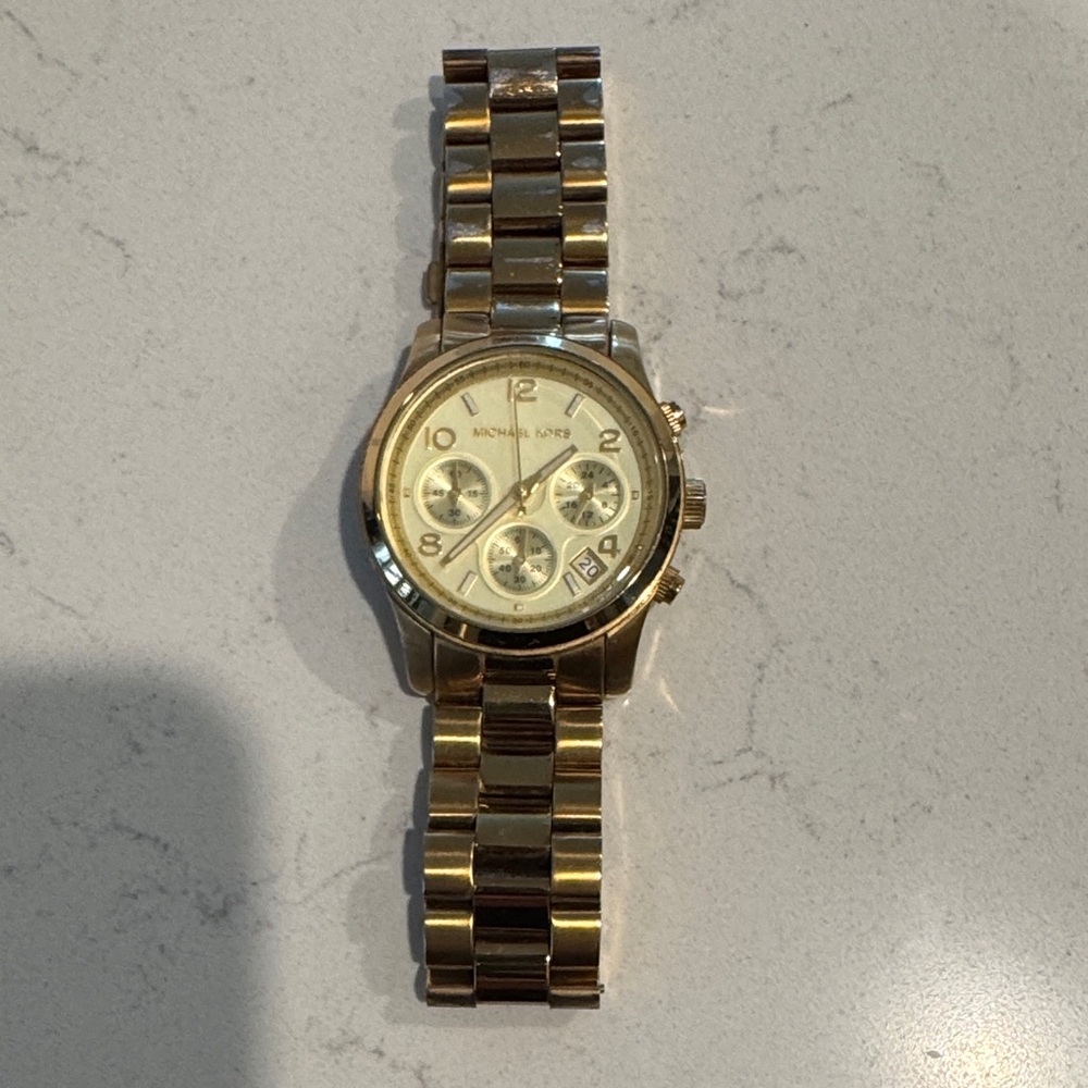 Michael Kors Gold Chronograph Watch - Picture 1 of 6